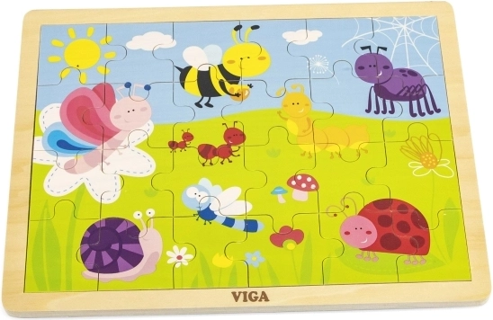 Farverige illustrationer af engens dyr