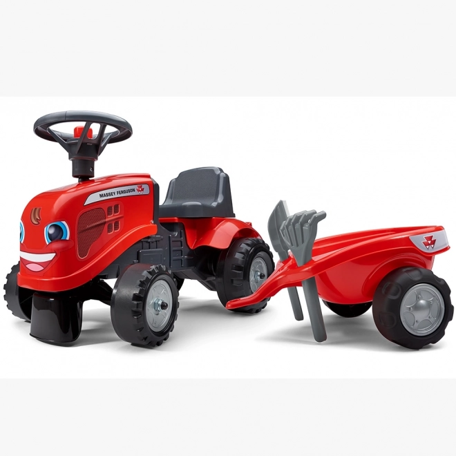Skubbetraktor Massey Ferguson rød med rat og va