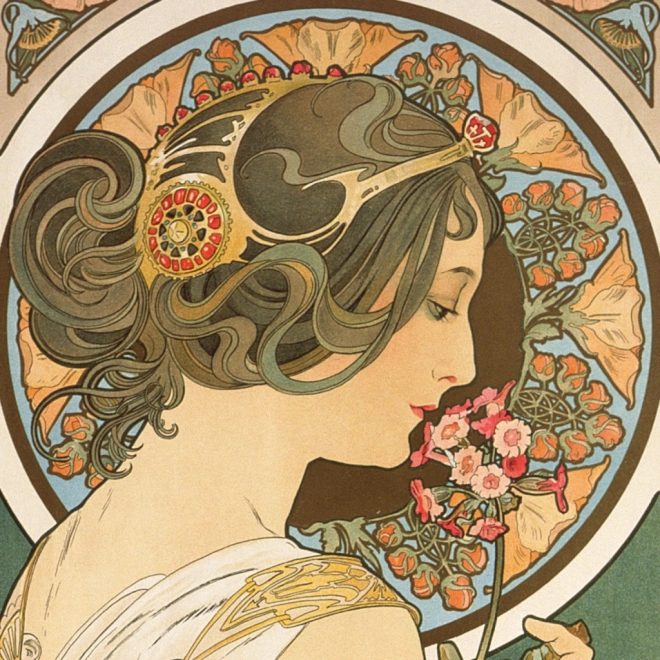 Notekalender Alfons Mucha 2025, 30 × 30 cm