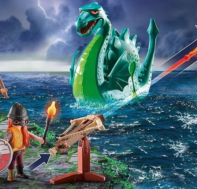 Sæt af figurer Mit Liv Viking med søslangen