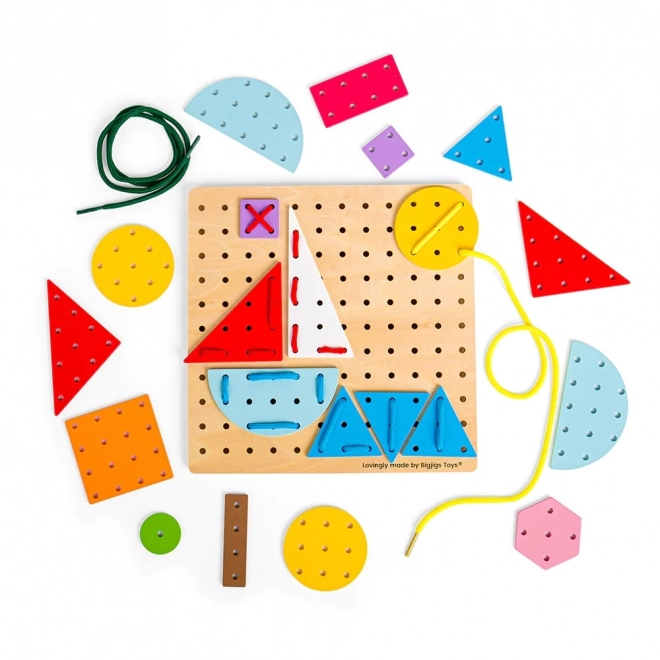Bigjigs Toys Træ Snørespil Geometriske former