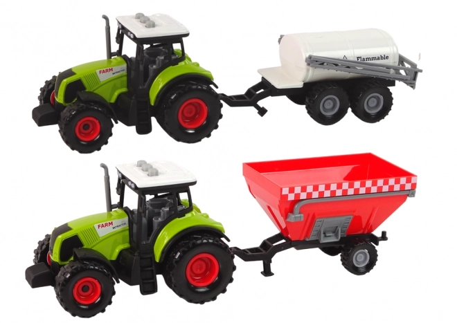 Stor traktor med LED-lys og lyde - sæt med 2 landbrugsmaskiner