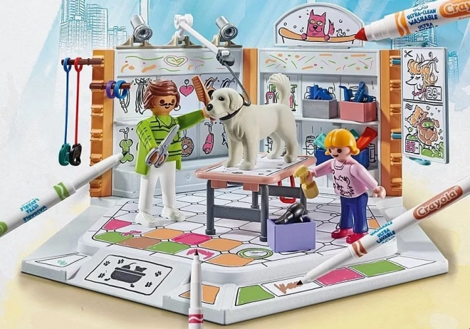 Playmobil Salon til hunde med Crayola farver