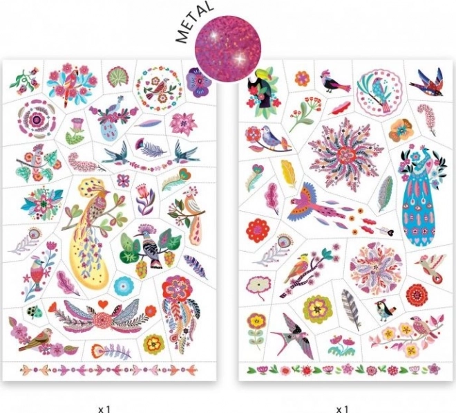 DJECO Glittertatoveringer Fugle