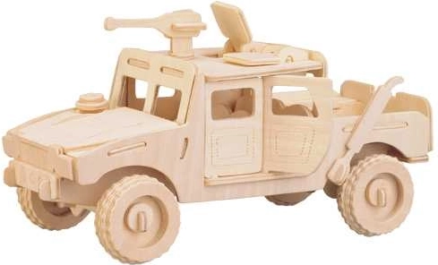 Woodcraft træ 3D-puslespil kampkøretøj