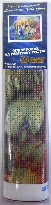 Norimpex Diamantmaleri Hund med sommerfugl 30x40cm