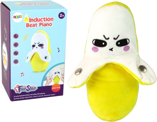 interaktiv plysbamse-banan med lyd 22 cm – gul