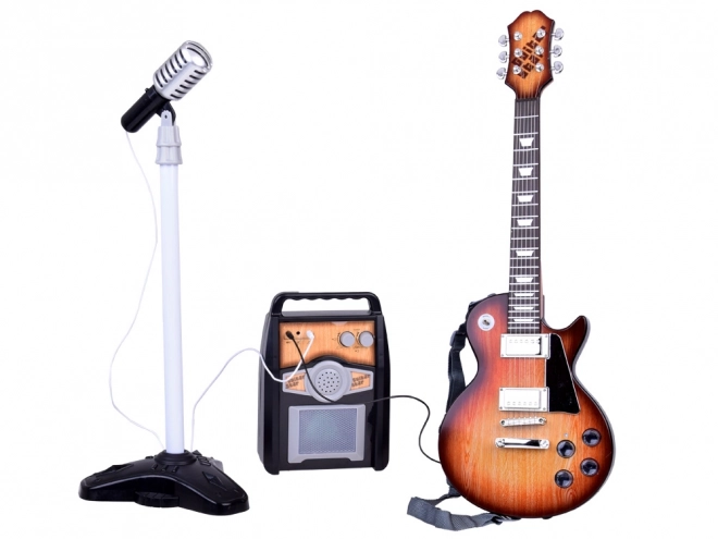 Elektrisk guitar med mikrofon og forstærker til børn karaoke