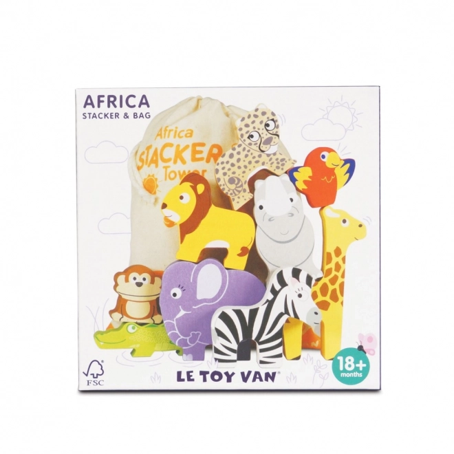 Le Toy Van Petilou Stablingstårn Afrika 9 stk