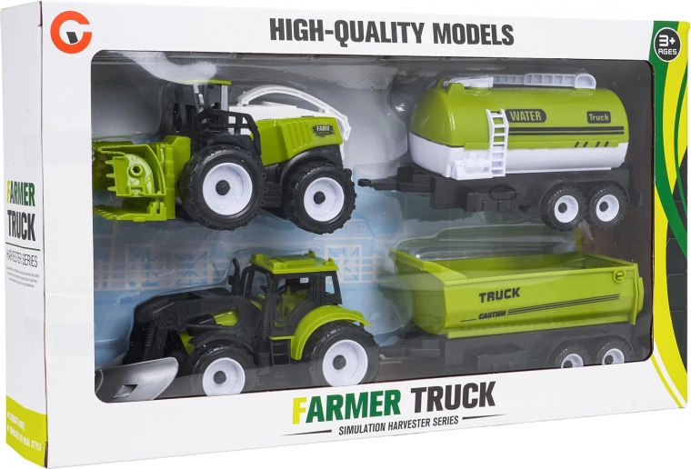 Realistisk gård – 4 køretøjer i ét sæt