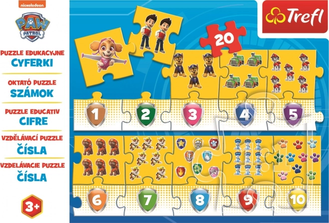 Uddannelsesmæssigt puslespil Tal Paw Patrol 20 brikker
