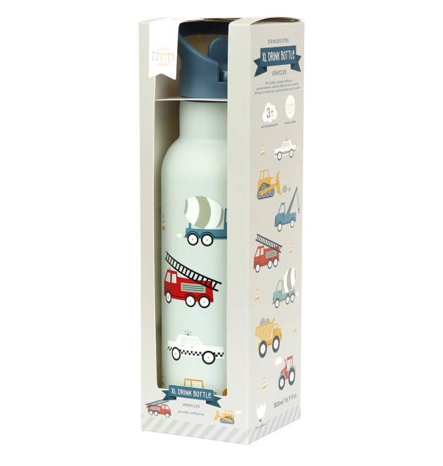 A Little Lovely Company Rustfri drikkeflaske 500 ml – Køretøjer