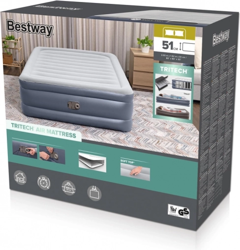 Oppustelig madras Bestway 203 x 152 x 51 cm