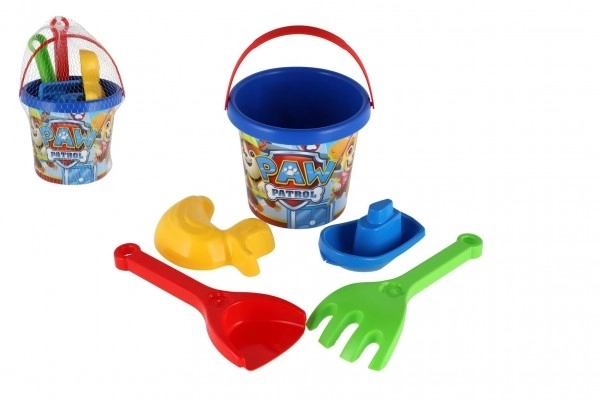 Sæt til sand 5 stk plastik Paw Patrol/Tlapková patrulje blå i net 12x22x12cm 12m+ Wader