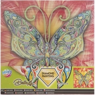 Diamantmaleri GRAFIX sommerfugl 30 × 30 cm på træramme