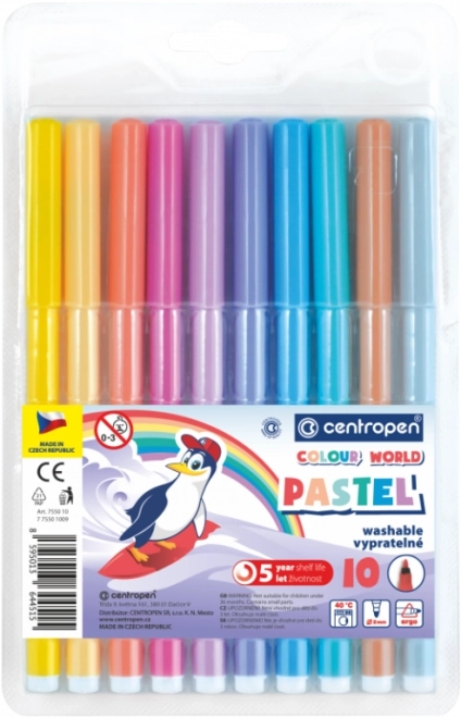 CENTROPEN Fixy PASTEL 10 farver