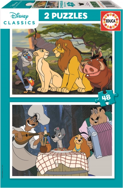 Educa Puslespil Disney Dyr 2x48 brikker