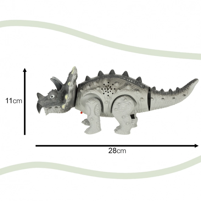Dinosaur Triceratops med batteri Interaktivt legetøj går lyser brøler