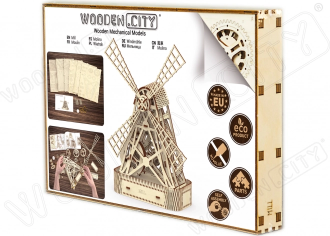 WOODEN CITY 3D puslespil Mølle 222 dele
