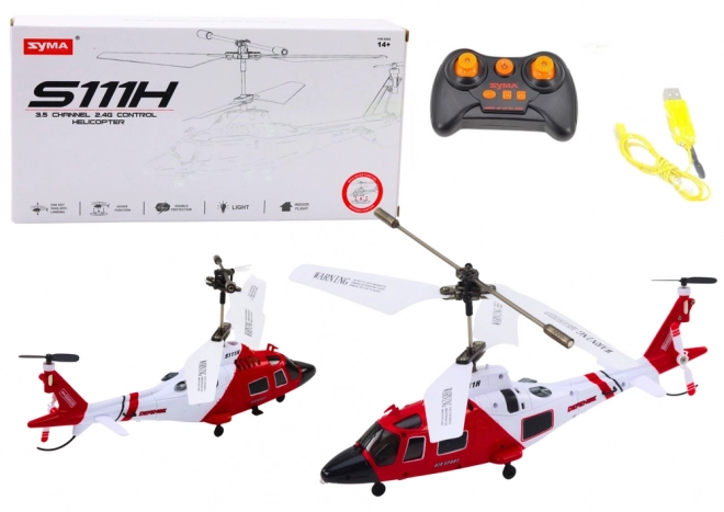 fjernstyret helikopter med gyroskop Syma S111H rød
