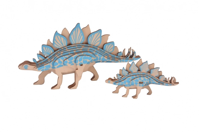 Woodcraft Træ 3D puslespil Stegosaurus 2-i-1