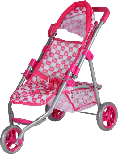 Woopie Royal trehjulet dukkevogn hjerter pink