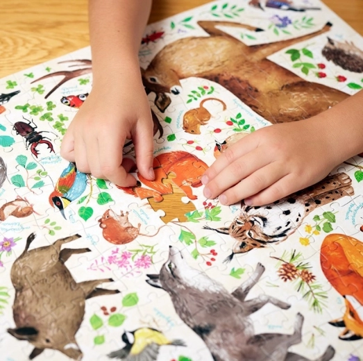 Stor, detaljeret illustration fuld af dyr