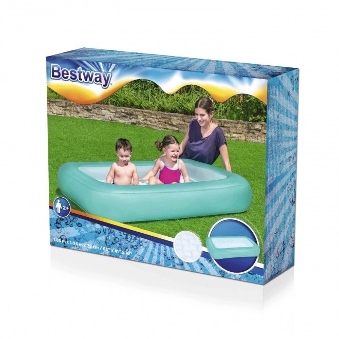 BESTWAY Rektangulært oppusteligt børnebassin 2+ 165x104x25cm + oppustelig bund