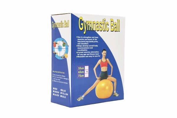 Gymnastikbold 65cm rehabiliterende afslappende i kasse 16x22cm