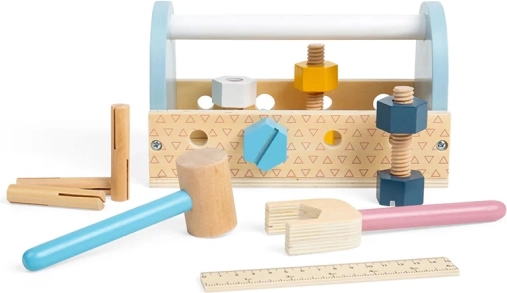 Bigjigs Toys træværktøjssæt i transportkasse