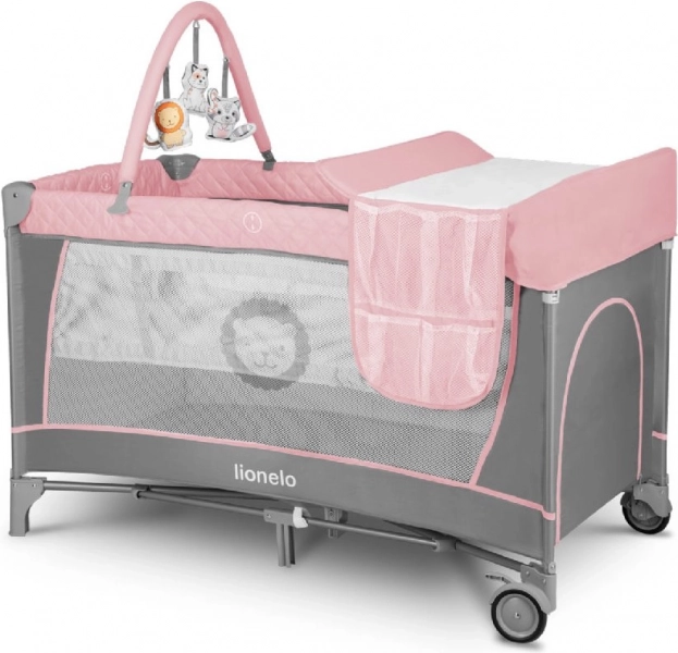 Rejseseng og legehave 2-i-1 LIONELO Flower – Flamingo