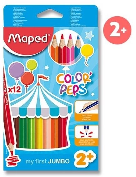 MAPED Trekantede Jumbo Farveblyanter Color'Peps 12 stk