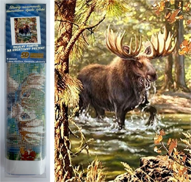 Norimpex Diamantmaling Elg i floden 30x40 cm