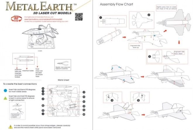 Metal Earth 3D puslespil jagerfly F-35 Lightning II
