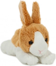 plys kanin brun-hvid 15 cm