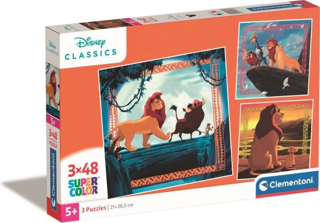 Puslespil Løvernes konge 3×48 brikker CLEMENTONI