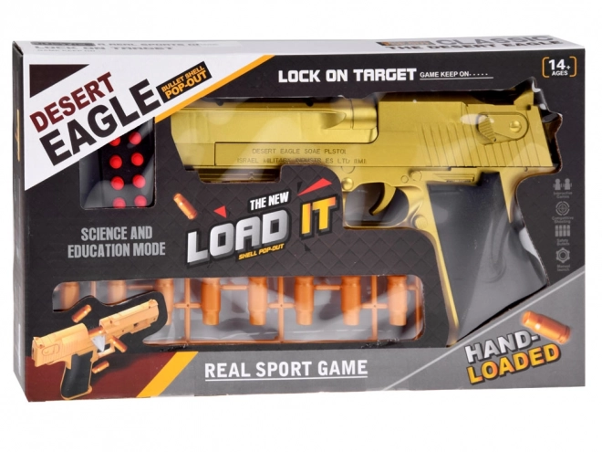 Børnelegepistol med skumammunition og lyddæmper