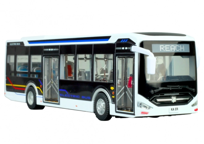 Elektrisk bybus 1:42 Metal lys hvid