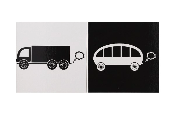 Kontrastbog Leporello Transportmidler 15,5x15cm 0m+