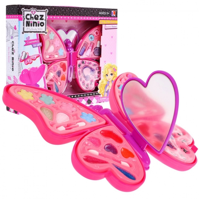 Kosmetik sæt Pink Butterfly til børn 5+ Make-up + hår- og negletilbehør