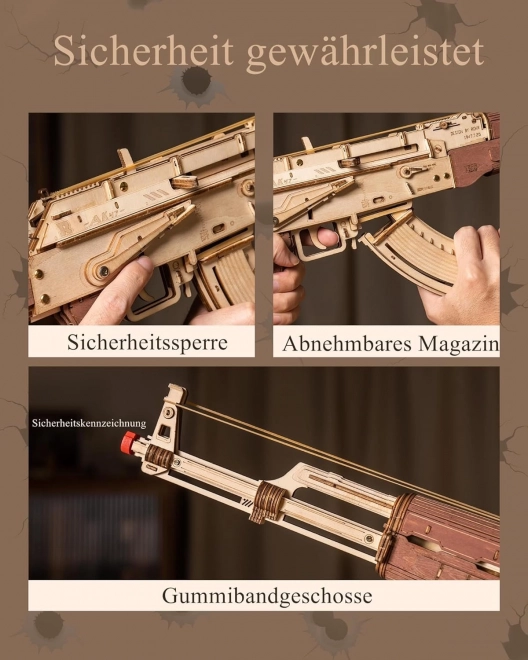 RoboTime 3D Træmekanisk puslespil Angrebsgevær AK-47