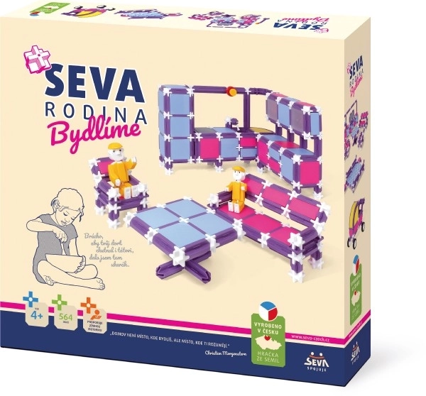 Byggesæt SEVA FAMILIE Vi bor af plast 564 stk i kasse 35x33x7cm