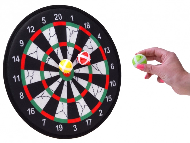Skive med velcro og pile samt skumammunition