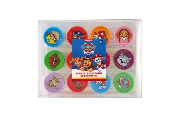 Selvfarvende frimærker 12 stk plast Paw Patrol i blister 12x9cm 10 stk i kassen