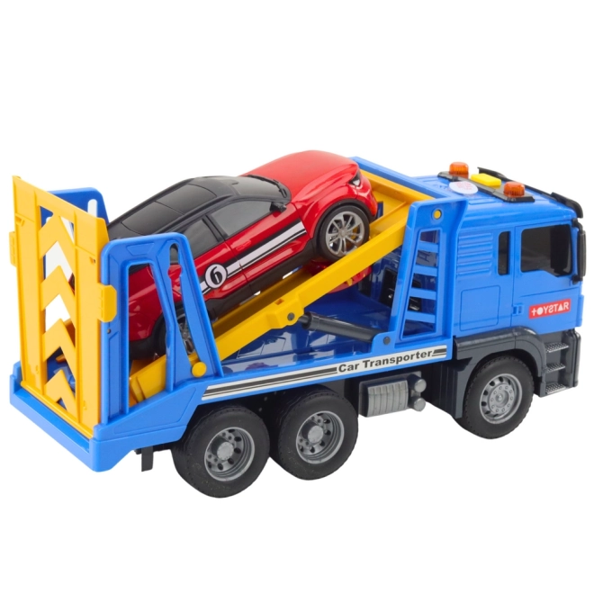 Bugserings-autotransporter med personbil med lys og lyde TOYSTAR
