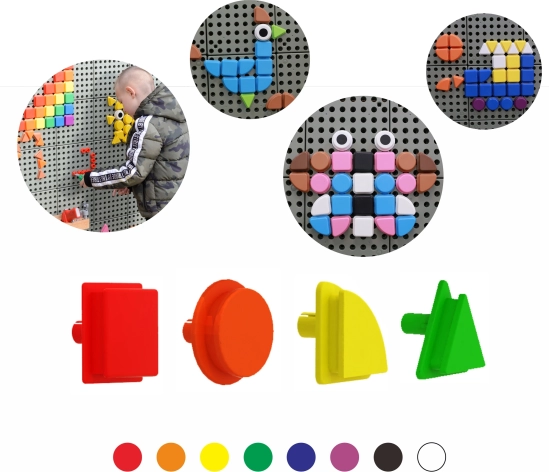 Masterkidz geometriske knopper til STEM-tavler, 8 farver, 256 stk.
