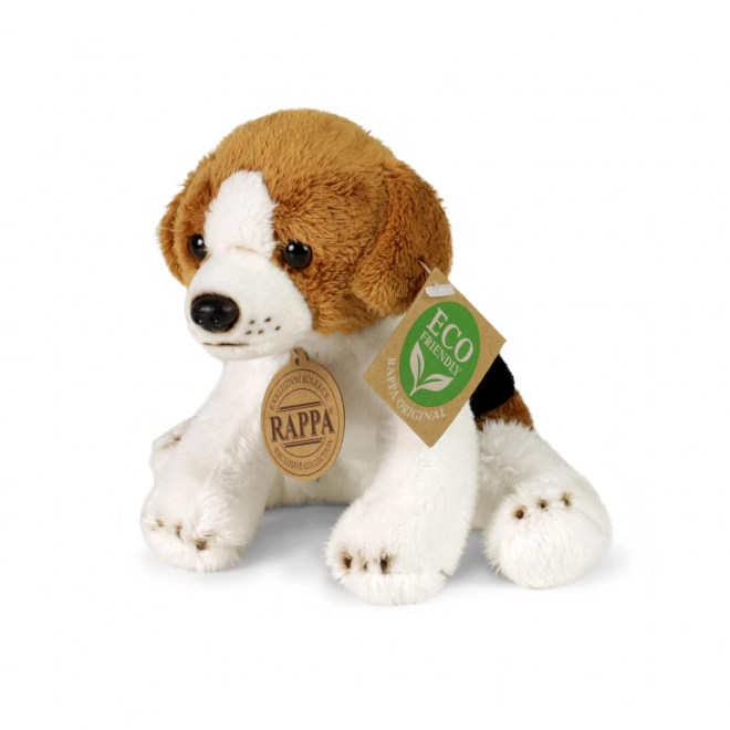 Økologisk siddende plyshund 14 cm