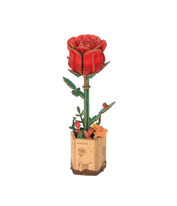 3D træpuslespil Røde Rose