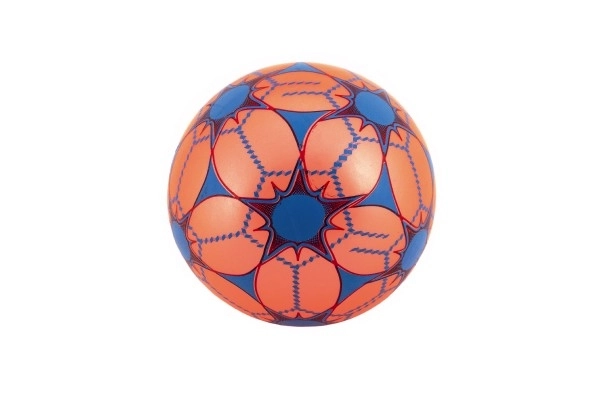 Farverig umalet gummibold i net - 23 cm