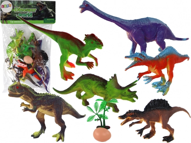 sæt med dinosaurfigurer med tilbehør, 6 stk.